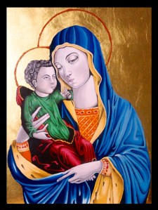 Icon painting of The Madonna and child