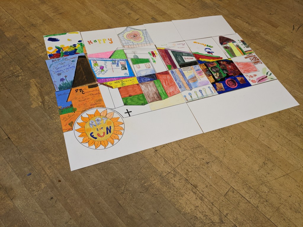 Photo of finished collage put together with the Art For Fun Logo at the bottom.